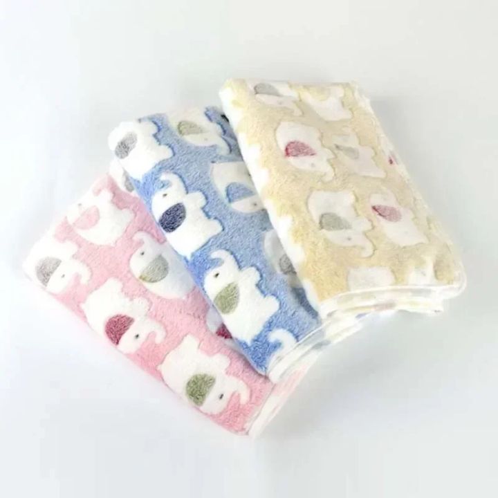 Cute Elephant Cartoon Baby Blanket Unisex Coral Fleece Swaddle Wrap Infant Bedding Quilt Newborns 0-24m Four Seasons Use