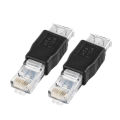 Wholesale 2Pcs PC USB To RJ45 Female A Laptop LAN Network Cable Ethernet Converter Transverter Plug RJ45 Connector Adapter. 