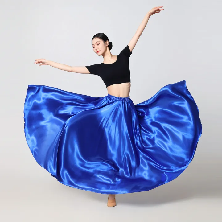 Women's%20Satin%20Long%20Skirt%20with%20Elastic%20Waistband%20for%20Ballroom%20Latin%20Belly%20Dance%20Full%20Circle%20Performance%20Skirt%20-%20Image%207