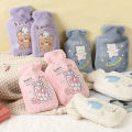 Cartoon Plush Rabbit Bear Hot Water Bottle Water Filling Velvet Small Portable Student Hand Warmer Cute Warm Water Bag.