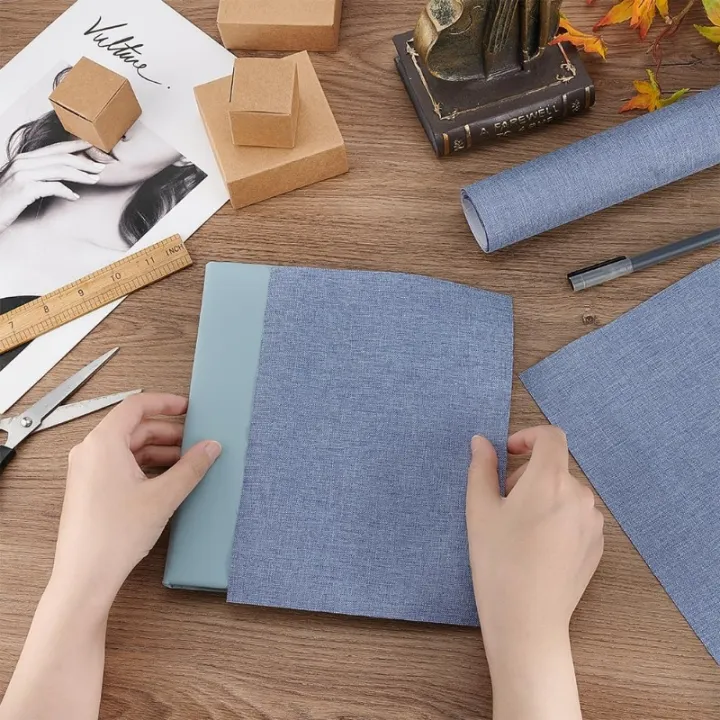 39.4x16.9%20Inch%20Book%20Binding%20Cloth%20Marine%20Blue%20Bookcover%20Fabric%20Surface%20with%20Paper%20Backed%20Book%20Cloth%20DIY%20Book%20Cloth%20Protective%20-%20Image%205