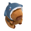 Cute Shark Head Backpack Plush Toy with Capybara Design Adorable Stuffed Doll  Birthday and Holiday  for Kids or Friends. 