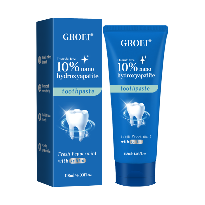 10% Nano Hydroxyapatite Toothpaste 118ml - Fluoride Free, Enamel Repair, Fresh Mint, Anti-Cavity & Natural .
