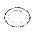 Magnetic Black Onyx Gold Bead Necklace Unisex Healing Therapy Jewelry For Men Women with Magnetic Clasp. 