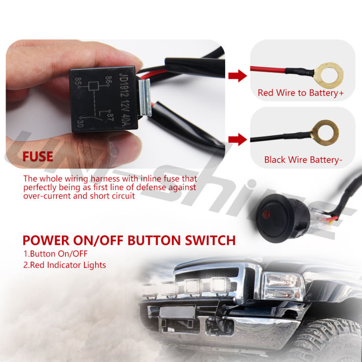 UNISHINE%20LED%20Light%20Bar%203M%20Wiring%20Harness%20Kit%20Universal%20LED%20Wiring%20Harness%20IP69%20For%20Auto%20UTV%20ATV%20Offroad%20Boat%20120inch%2012V%2024v%20-%20Image%205