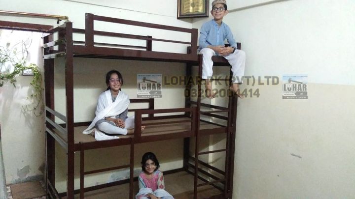 Triple Storey Bunk Bed Metal Frame / Space Saving Loft Over Bed / Triple Dacker Iron Bunker Bed