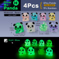 4Pcs New Panda Figurine Diy Home Kawaii Room Decor Miniature Fairy Garden Decoration Accessories Modern Children's Birthday  home decoration item. 