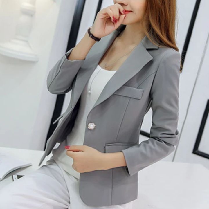 Women%20Korea%20Blazer%202025%20Formal%20Slim%20Black%20Blazers%20Office%20Lady%20Work%20Suit%20Pockets%20Jackets%20Coat%20Female%20Casual%20Short%20Blazer%20Femme%20-%20Image%202