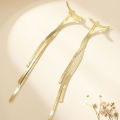 Long Snake Chain Earrings for Women Golden Glossy Arc Geometric Statement Minimalist Fashion Jewelry Gifts. 