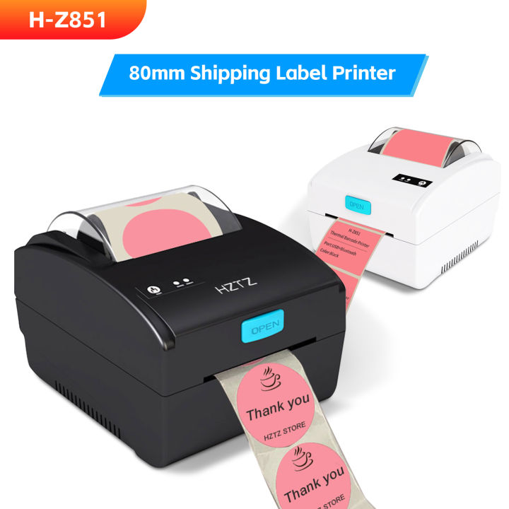 HZTZ 80mm Thermal Label Printer Bar QR Code Sticker Machine xprinter xp 365b H-Z851 USB Bluetooth Printing