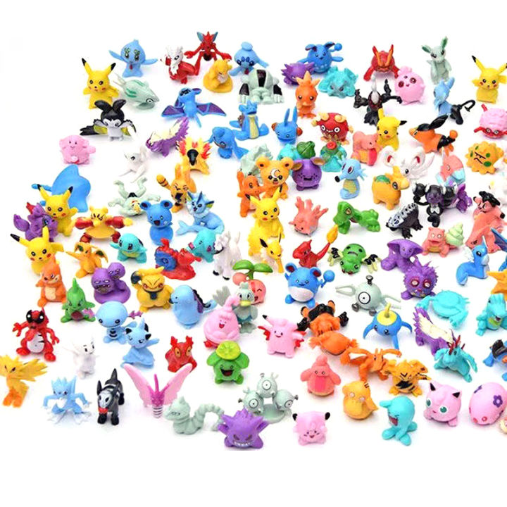 48 Pcs Mini Pokemon Anime Toys Pikachu Charizard Mewtwo Decoration Ornaments Action Figure for Children Birthday Gifts