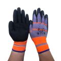 Blue Orange Non-Slip Anti-Cut Bulk Nitrile Coated Frosted Work Safety Hand Gloves. 