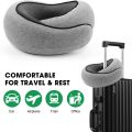 Portable Adjustable Travel Neck Pillow Memory Foam U-shaped Pillow Snail Style Travel Neck Support Soft Noon Break Sleep Pillow.