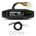 Motorcycle Universal Speedometer LED Digital Dashboard Waterproof Km/h MPH Odometer Meter Motor Gauge Sensor with Y/Z/W Bracket. 