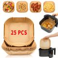 25/50/100pcs Oil-Proof Non-Stick Disposable Square Papers for Frying Baking Cooking, Versatile Air Fryer Parchment Paper Liners. 