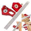 Steel Ruler Positioning Block 45/60/90 Degree Angle Scriber Line Marking Gauge Woodworking Square Scribe for Ruler Locator. 