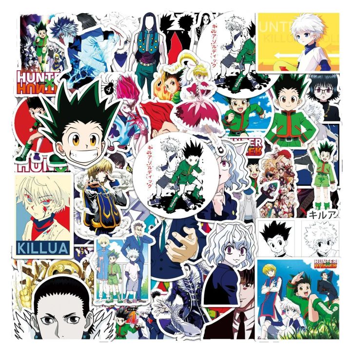 50Pcs Hunter X Hunter Anime Stickers Pack Cartoon Character Decoration Laptop Skin Waterproof Phone Case Cute Stickers