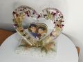 Resin photo frame with the photo (heart ❤️ shape). 