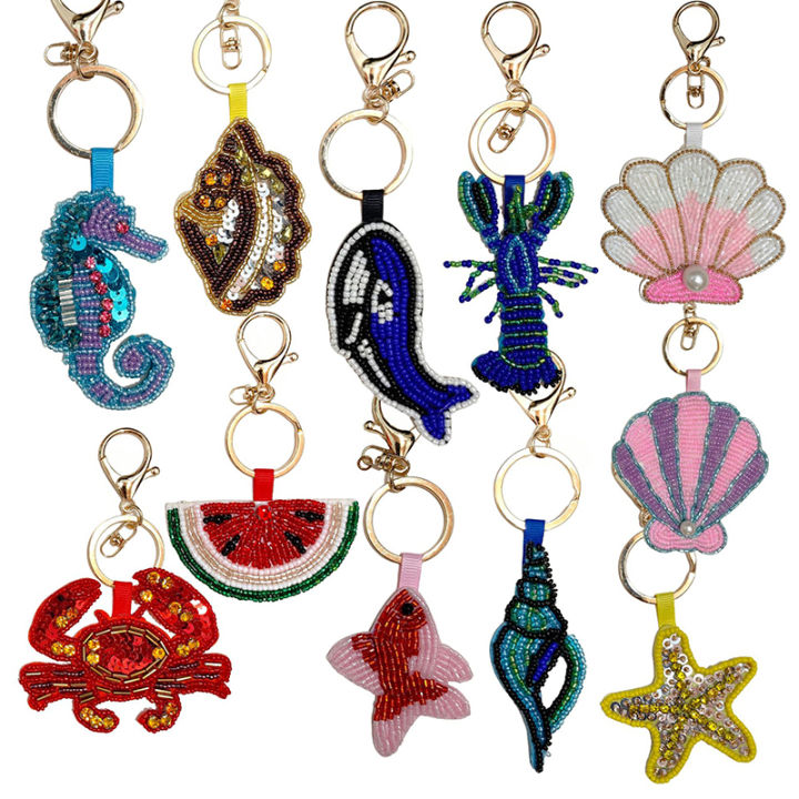 Beaded%20Patch%20Sequin%20Rhinestones%20Crab%20Starfish%20Seashell%20Conch%20Keychain%20For%20Embellishing%20Bag%20Charm%20Decor%20-%20Image%206