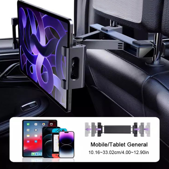 SEAMETAL%20Universal%20Car%20Tablet%20Holder%20360%20Rotation%20Auto%20Back%20Seat%20Headrest%20Mount%20Phone%20Holder%20for%204-12.9%20Inch%20iPad%20iPhone%20-%20Image%202
