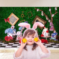 Alice In Wonderland Birthday Party Decor Backdrop Baby 1st Birthday Baby Shower Cake Smash  Portrait Photography Backgrounds. 