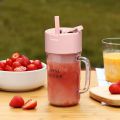 6 Blades Portable Juicer Electric Juicer with Straw Fruit Vegetables Automatic Smoothie Blender Kitchen Tool Food Processor Fitness Travel.