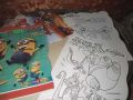Pack of 4 mix cartoons characters for childrens black and white. 