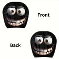 2pcs Smiley Face Printed Car Pillowcase Soft Comfortable Decorative Cushion Cover Auto Seat Headrest Washable Polyester Fabric. 
