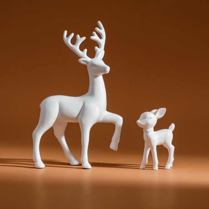 2 Pcs, Room Decor Mother Deer Cute Kids Room Decor Sculptures Kawaii Sculptures Christmas Home Decoration Fawn Figurines home decoration item