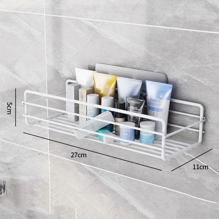 Bathroom%20Storage%20Rack%20Kitchen%20Organizer%20Shelf%20Black%20Shelves%20Corner%20Frame%20Iron%20Shower%20Punch%20Free%20Mounted%20Caddy%20Rack%20-%20Image%205