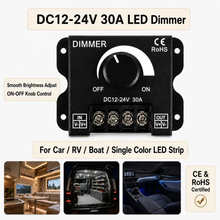 DC12%E2%80%9124V%208A/30A%20Rotary%20LED%20Dimmer%20Switch%20Adjustable%20Brightness%20Controller%20for%20Car%20RV%20Boat%20Single%E2%80%91Color%20LED%20Strip%20Light%20-%20Image%202