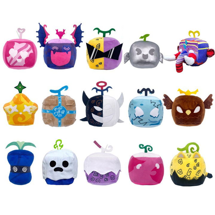 11-15cmBlox Fruits Anime Game Plush Toy Fruit Leopard Pattern Box Plushies Toys Devil Fruit Soft Stuffed for Kids Christmas Gift