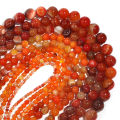 1 Strand Orange Natural Agate Loose Beads Gemstone Round Beads Natural Stone for Jewelry Making DIY 4/6/8/10/12mm. 