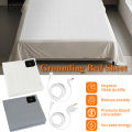 Grounding Bed Sheet US/UK/EU Plug Grounding Mat 10% Silver Fiber & 90% Organic Cotton Natural Healthy Energy Sleep Mat.