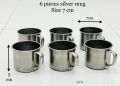 Silver Mug / Tea Cup 6 PCs. 