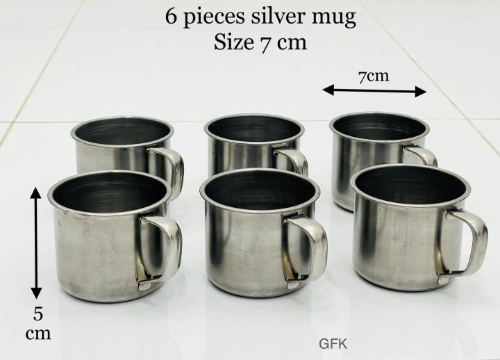 Silver Mug / Tea Cup 6 PCs