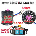 Hobbyocean 50mm 3-4S BRUSHLESS EDF Duct Fan 40A ESC 4900KV 4300KV 11-Propeller for Brushless Motor Rc Jet Airplane EDF Plane. 