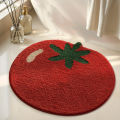 VIKAMA Creative Tomato Plush Carpet Absorbency Non-Slip Bathroom Floor Mat Bedroom Bed Side Carpet Home Decoration.