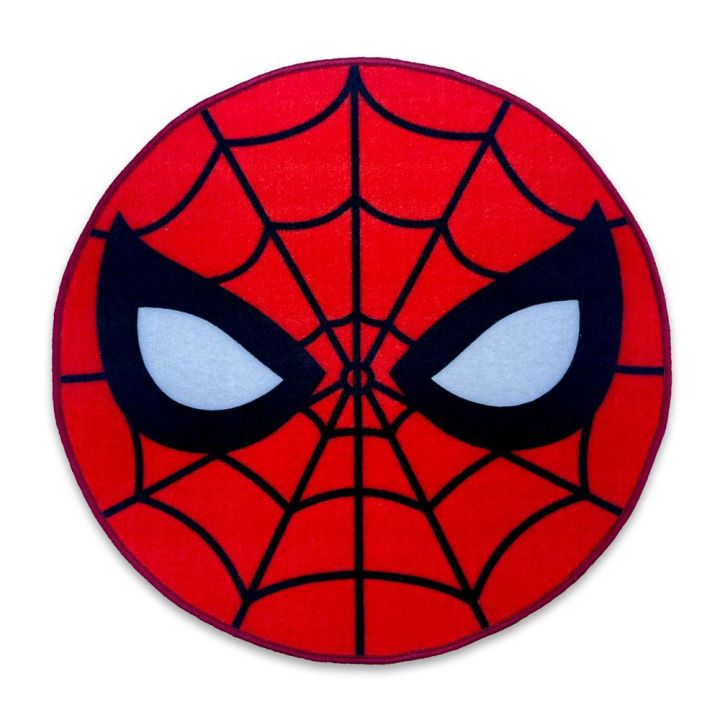Sajalo SpiderMan Round Shape Rug For Kids  With Back Felt  90x90cm