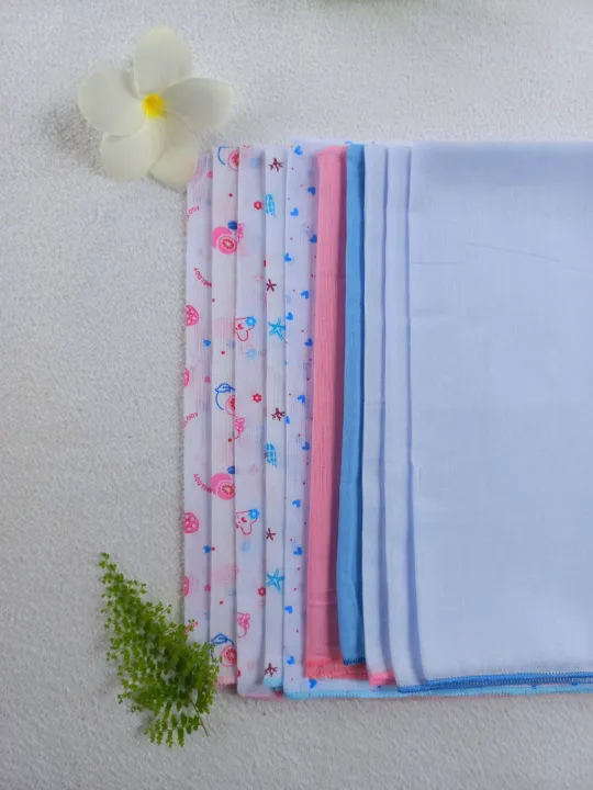New Born Baby Napkin set -  100% Cotton Single Layer 10 pcs pack | 22*22 (Hospital Pack)