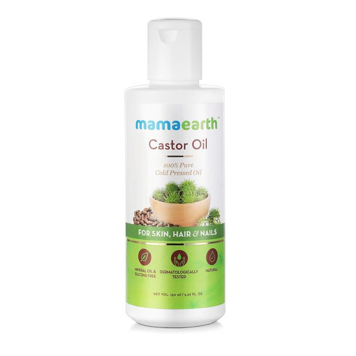 Mamaearth Castor Oil For Healthier Skin, Hair And Nails With 100% Pure And Natural Cold-Pressed Oil, 150Ml