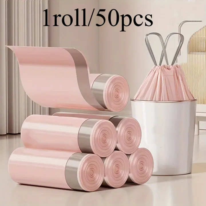 50/100pcs%20Extra%20Thick%20Pink%20Drawstring%20Trash%20Bags%20-%20Portable%20Durable%20Trash%20Bags%20for%20Kitchen,%20Bathroom,%20Bedroom%20and%20Living%20Room%20-%20Image%207