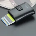 New Business ID Credit Card Holder Men And Women Metal RFID Vintage Aluminium Box PU Leather Card Wallet Note Carbon. 