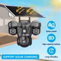 V380 Pro 3 three Lens Waterproof 4G Sim Solar system Battery Backup 9MP Full HD IP Camera. 360 Degree Wide Angle Auto Tracking Color Night Vision Two Way Audio PTZ IP Camera. 