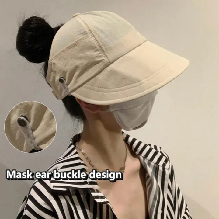 Sun%20Hats%20for%20Women%20Wide%20Brim%20UV%20Protection%20Hollow%20Top%20Sun%20Hat%20Summer%20Beach%20Packable%20Visor%20Fisherman%20Caps%20with%20Mask%20Button%20-%20Image%205