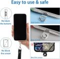 10/5/1Pcs Universal Tpu Mobile Phone Anti-lost Lanyard Card Gasket Nylon Detachable Phone Hanging Cord Strap Patch Tether Pad. 