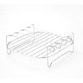 Outdoor grill set with skewers square air fryer grill steamer stainless steel barbecue bracket.