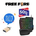 one hand gaming keyboard with free OTG gaming combo. 