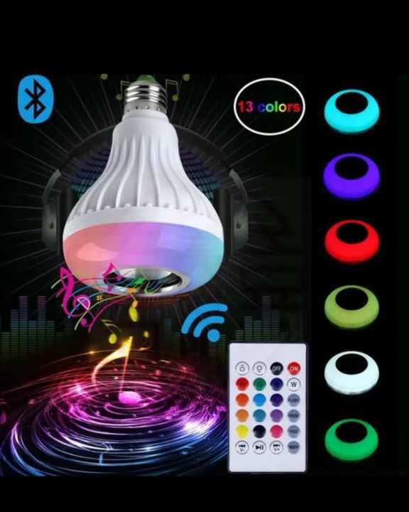 LED music light bulb bluetooth speaker RGB changing lamp wireless ...