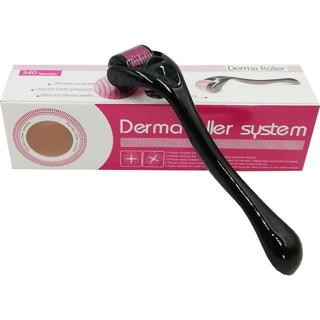 Derma Roller 0.5mm with 540 Micro Needle for Hair Growth and Facial Skin Therapy| Skin Care Beauty Tool for Anti-Aging Skin Repair, Anti Wrinkles Stretch, and Acne Scars Removal for Men and Women